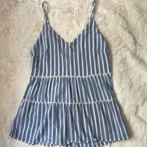 Tiered Tank Top | Blue and White Stripe